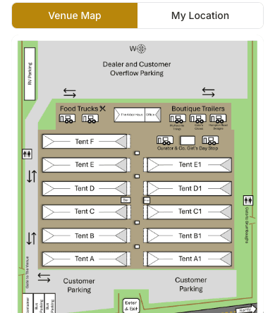The Arbors' printed venue map, in the Venue Map view